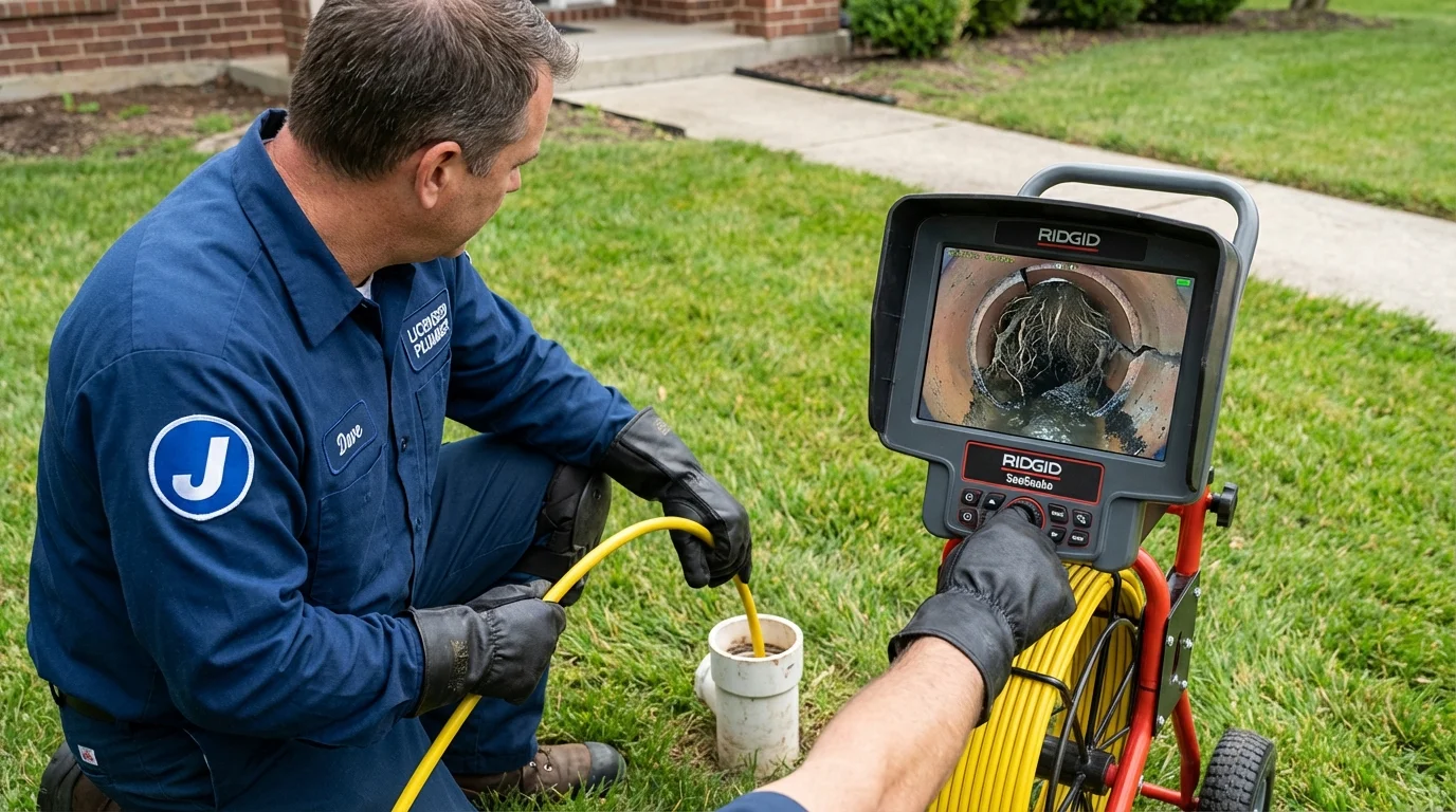 Sewer camera inspection being performed by Johns Plumbing LLC in Arlington